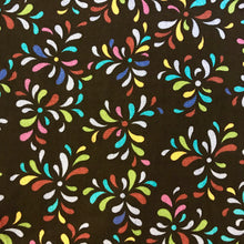 Load image into Gallery viewer, Rainbow flowers on black background quilting cotton, 100% quilting cotton fabric