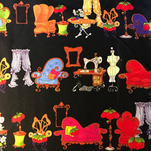 Load image into Gallery viewer, Sewing items and mannequin prints 100% quilting cotton fabrics - sewing threads prints fabrics