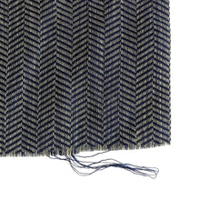 Load image into Gallery viewer, Navy and Beige Polyester herringbone fabric