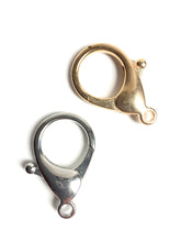 Load image into Gallery viewer, 100 pieces sterling silver Extra large Lobster clasps hooks 35mm