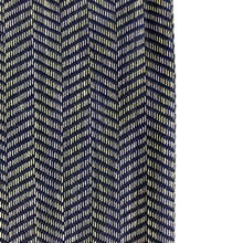 Load image into Gallery viewer, Navy and Beige Polyester herringbone fabric