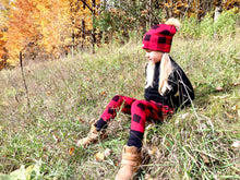 Load image into Gallery viewer, Red and Black Plaid 95% Bamboo Jersey - Extra soft