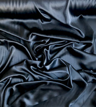 Load image into Gallery viewer, Black Charmeuse Satin fabrics
