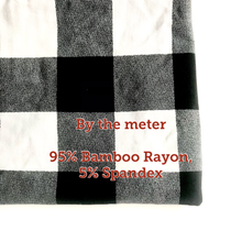 Load image into Gallery viewer, Black and White Plaid 95% Bamboo Jersey knit fabric- Extra soft
