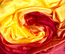 Load image into Gallery viewer, 0.5 meter Shaded Yellow, Orange and Red Satin Chiffon