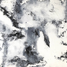 Load image into Gallery viewer, White and Navy tie dye/water drops 95% Rayon Jersey Knit