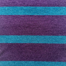 Load image into Gallery viewer, Purple/Blue Stripes 66% Bamboo/28% Cotton Jersey knit