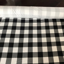 Load image into Gallery viewer, Black and White Plaid 95% Bamboo Jersey knit fabric- Extra soft