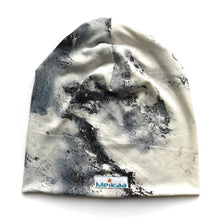 Load image into Gallery viewer, White and Navy tie dye/water drops 95% Rayon Jersey Knit