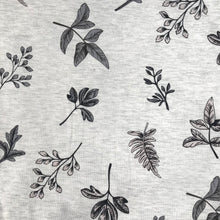 Load image into Gallery viewer, Floral Light Grey 95% Bamboo Jersey - Extra soft