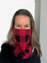 Load image into Gallery viewer, Red and Black Plaid 95% Bamboo Jersey - Extra soft