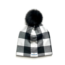 Load image into Gallery viewer, Black and White Plaid 95% Bamboo Jersey knit fabric- Extra soft