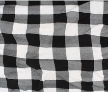 Load image into Gallery viewer, Black and White Plaid 95% Bamboo Jersey knit fabric- Extra soft