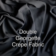 Load image into Gallery viewer, Double Black Georgette Crepe fabric