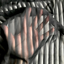 Load image into Gallery viewer, Black stripes Chiffon fabric
