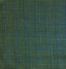 Load image into Gallery viewer, Green Glencheck with blue pinstripes fabrics