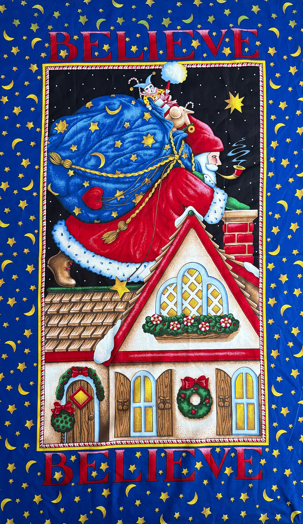 Santa Believe Christmas quilting panels - 100% cotton
