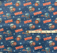 Load image into Gallery viewer, Mommy’s lil’ Captain and Daddy’s lil’ Captain flannel fabrics - 100% cotton flannel fabrics - Marvel fabrics - Captain America fabric
