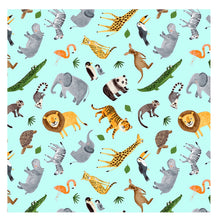 Load image into Gallery viewer, Ticket to the zoo Cotton fabric- quilting Cotton fabrics
