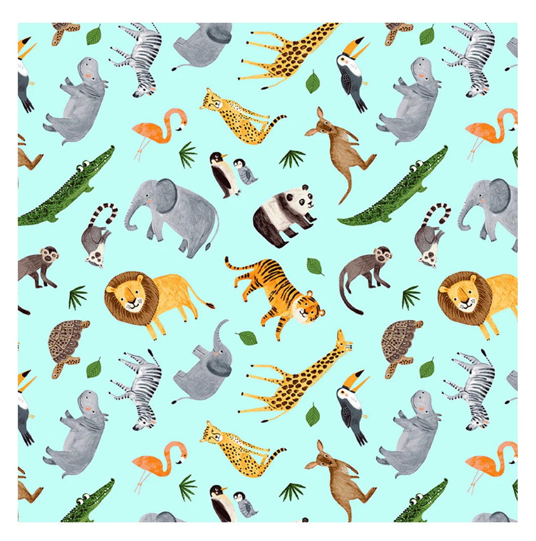 Ticket to the zoo Cotton fabric- quilting Cotton fabrics