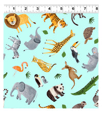 Load image into Gallery viewer, Ticket to the zoo Cotton fabric- quilting Cotton fabrics
