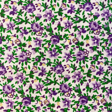Load image into Gallery viewer, 1.20 meter of Small purple floral cotton fabrics - quilting cotton fabrics
