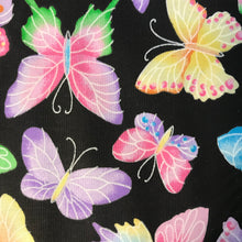 Load image into Gallery viewer, Butterfly cotton fabric - multicolored butterfly material - Silver sparkle butterflies fabric - By the meter
