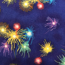 Load image into Gallery viewer, Fireworks quilting cotton fabric - multicolored fireworks material - By the meter
