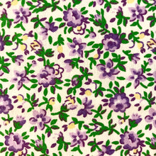 Load image into Gallery viewer, 1.20 meter of Small purple floral cotton fabrics - quilting cotton fabrics
