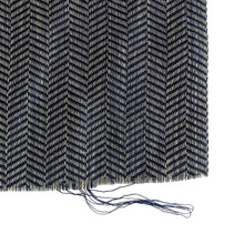 Load image into Gallery viewer, Navy and Beige Polyester herringbone fabric
