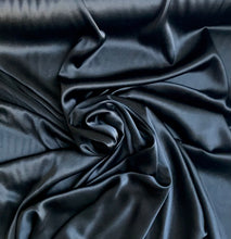 Load image into Gallery viewer, Black Charmeuse Satin fabrics
