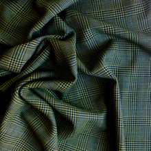 Load image into Gallery viewer, Green Glencheck with blue pinstripes fabrics
