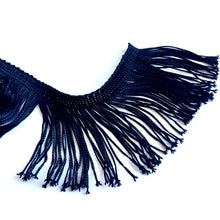 Load image into Gallery viewer, Polyester chainette black fringe 7cm
