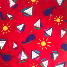 Load image into Gallery viewer, Sail boats and whales cotton fabrics
