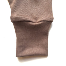 Load image into Gallery viewer, Brown Taupe Ribbing tubular knit fabric 66% Bamboo/28%Cotton Stretch fabrics
