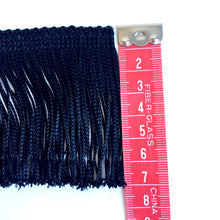 Load image into Gallery viewer, Polyester chainette black fringe 7cm
