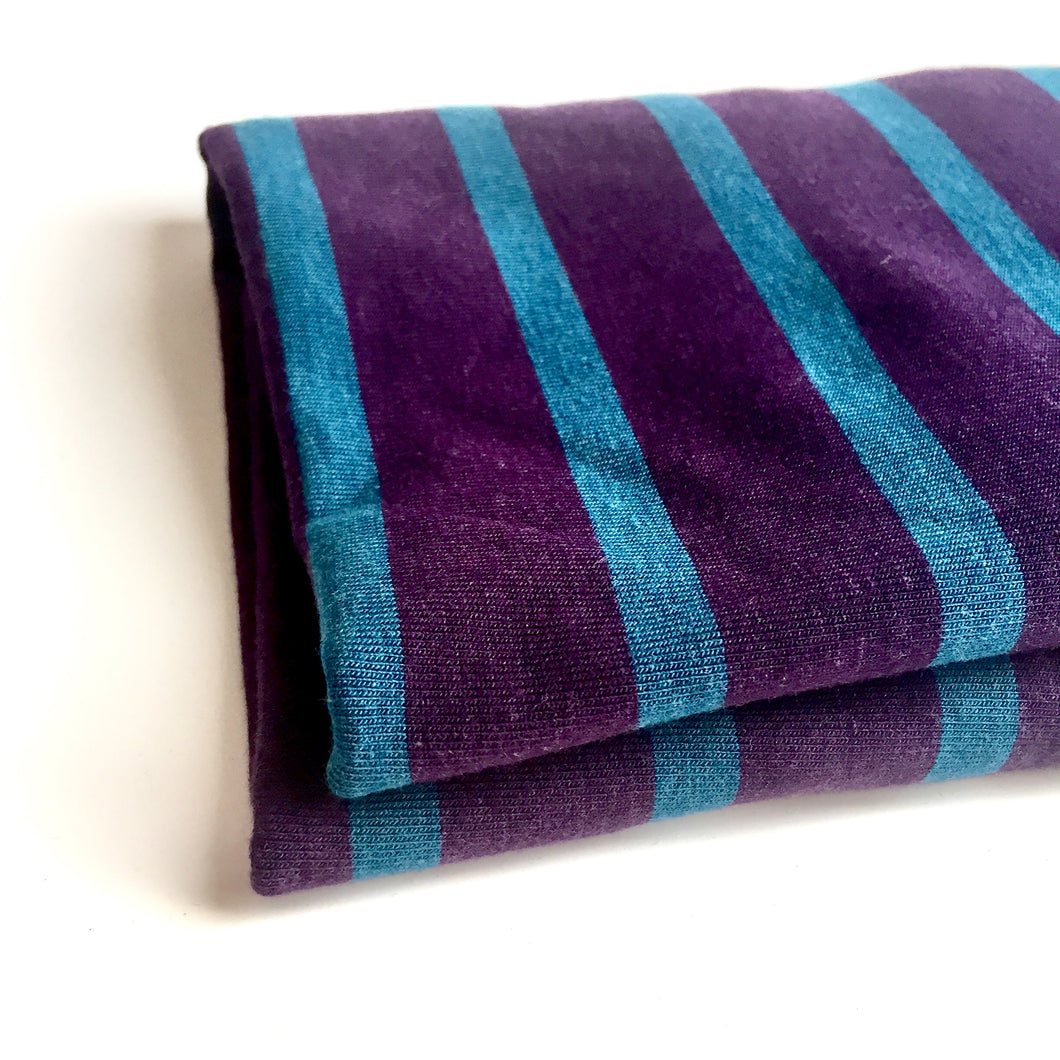 Purple/Blue Stripes 66% Bamboo/28% Cotton Jersey knit