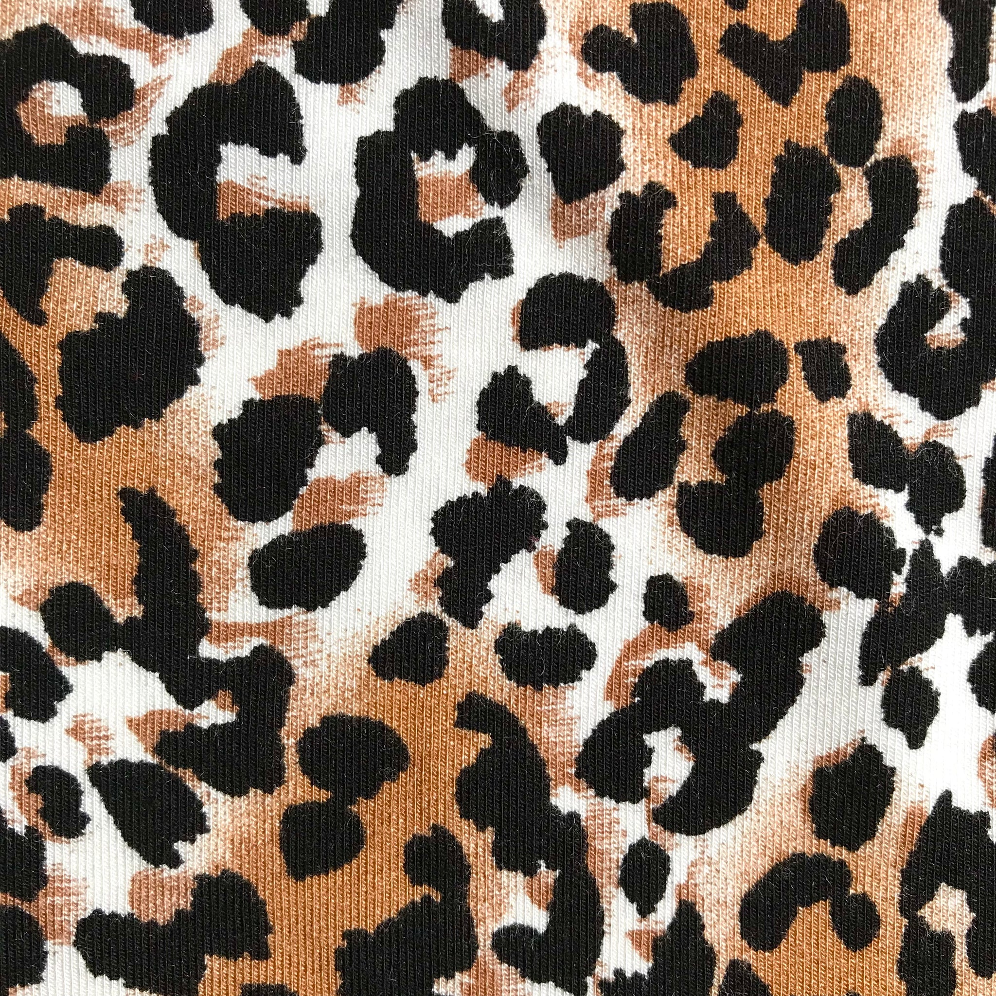 Leopard prints 95 Bamboo Jersey knit fabric Extra soft