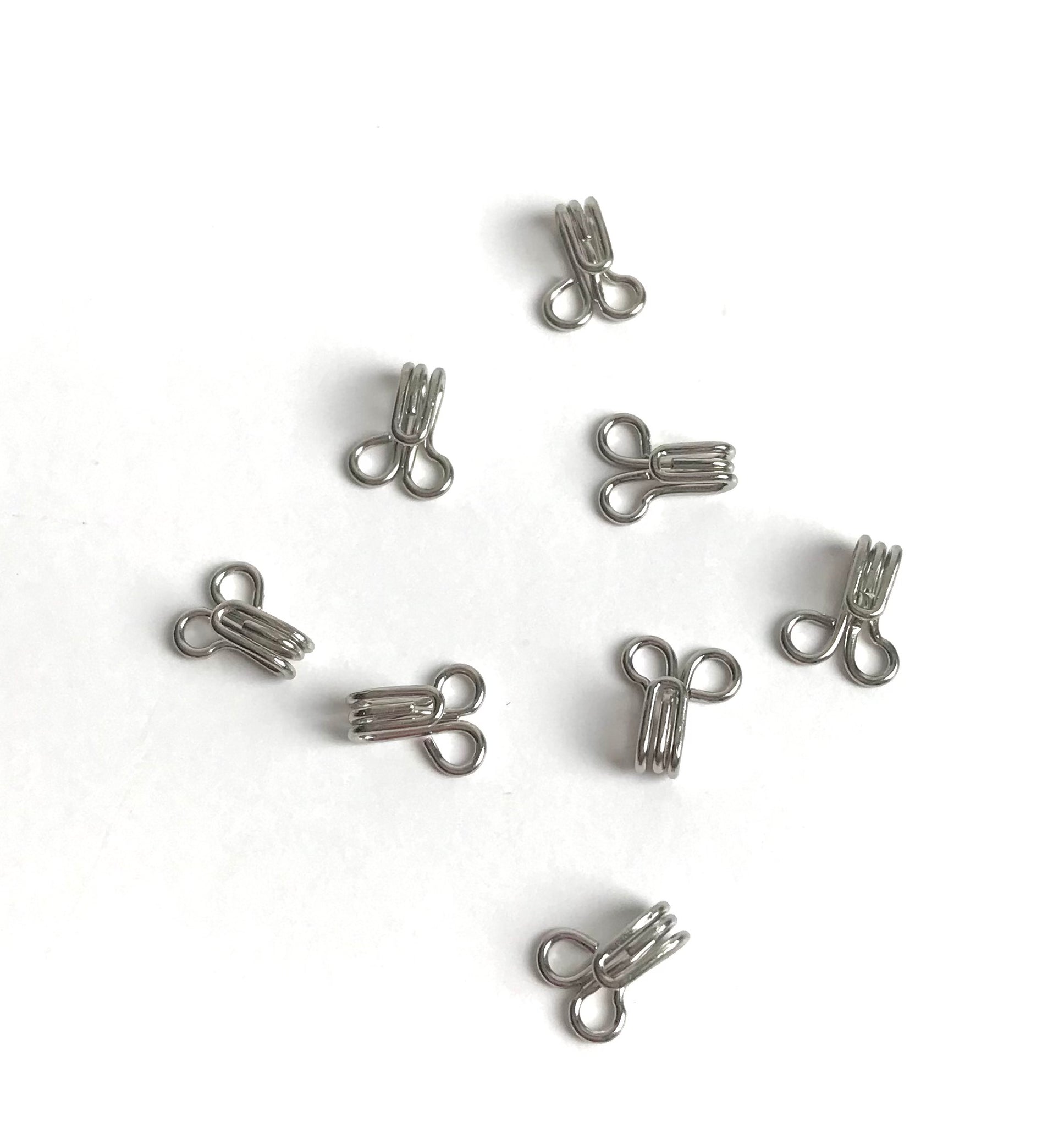 100 sets of steel silver -Hook eye bra closure - Sewing Supplies