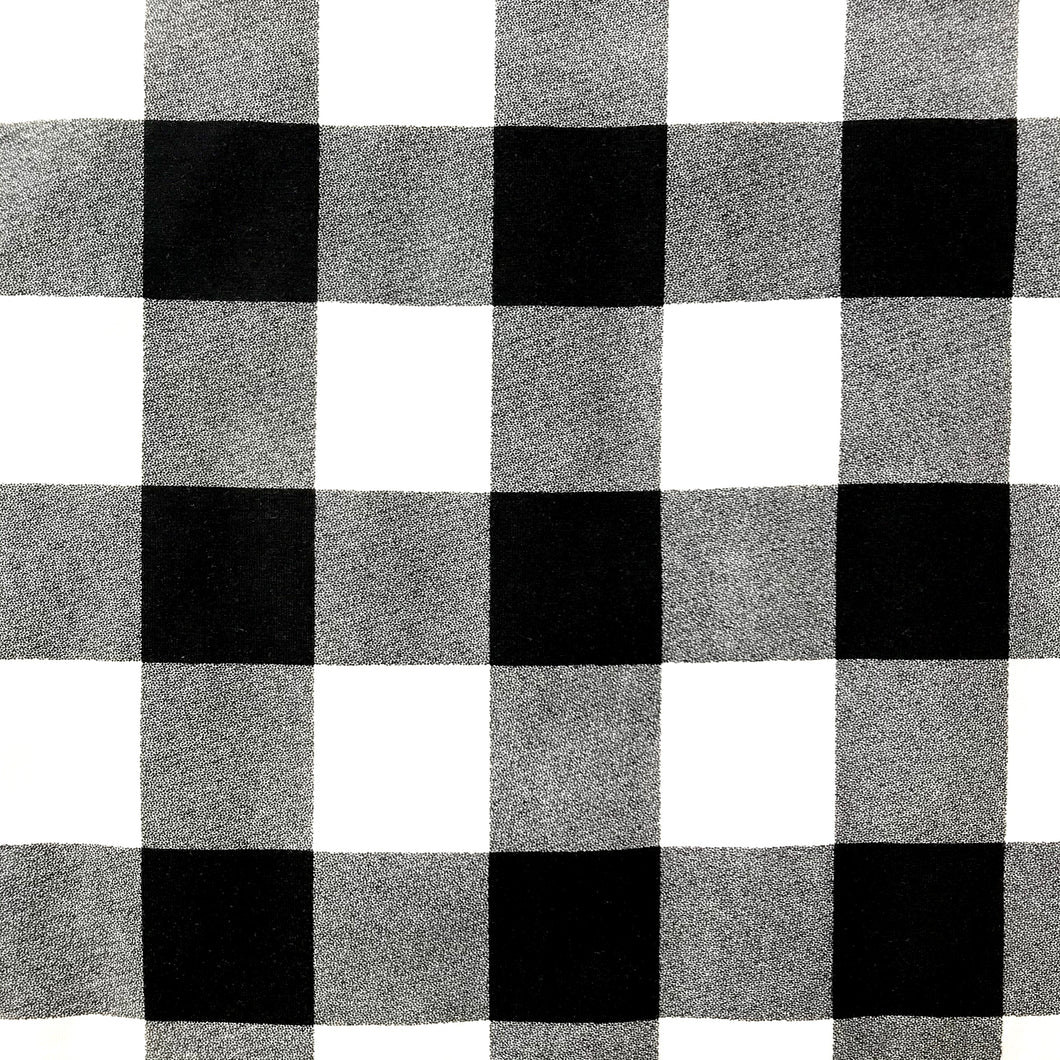 Black and White Plaid 95% Bamboo Jersey knit fabric- Extra soft