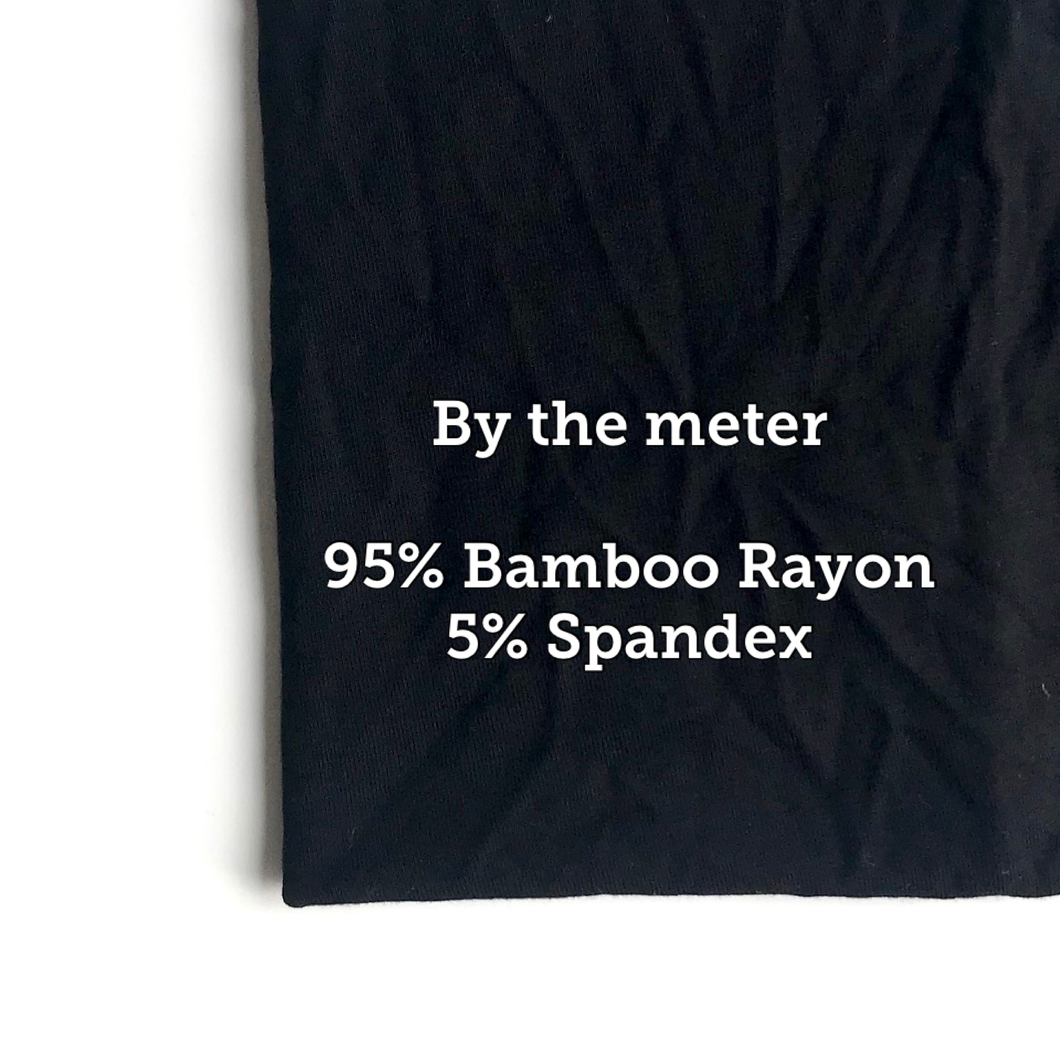 Black 95% Bamboo Jersey knit fabric - Extra soft