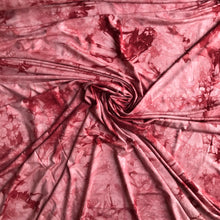 Load image into Gallery viewer, Burgundy tie dye 95% Bamboo Jersey knit fabric - Extra soft
