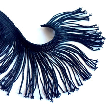 Load image into Gallery viewer, Polyester chainette black fringe 7cm
