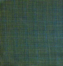 Load image into Gallery viewer, Green Glencheck with blue pinstripes fabrics
