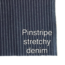 Load image into Gallery viewer, Pinstripe stretchy Denim fabric
